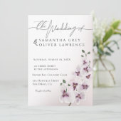 Elegant Orchid Minimalist Wedding Invitation Card Einladung (Stehend Vorderseite)