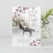 Elegant Orchid Minimalist Wedding Save the Date (Stehend Vorderseite)