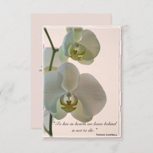 Elegant Orchid Vielen Dank für Ihr Beileid Hinweis Dankeskarte (Vorne/Hinten)
