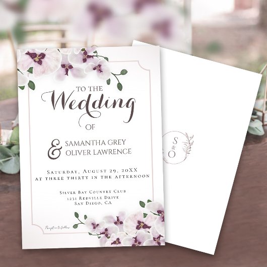 Elegant Orchid Wedding Invitation Card Einladung