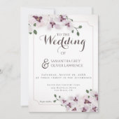 Elegant Orchid Wedding Invitation Card Einladung (Vorderseite)