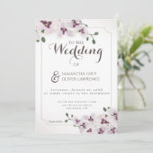 Elegant Orchid Wedding Invitation Card Einladung (Stehend Vorderseite)