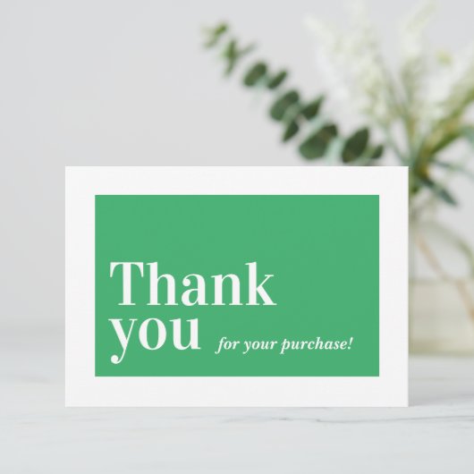 ELEGANT ORDER INSERT Geschäft danke Ihnen grünes B (Stehend Vorderseite)