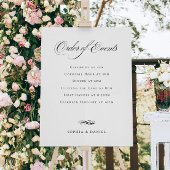 Elegant Order of Events Wedding Schedule Sign Poster