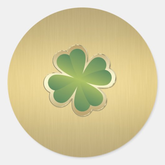 Elegant Ordner Golden Lucky Shamrock Runder Aufkleber (Vorderseite)