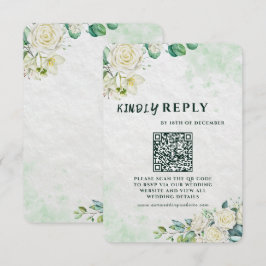 Elegant Organic Modern Wedding RSVP Card  Karte