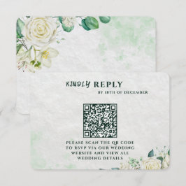 Elegant Organic Modern Wedding RSVP Card  Karte