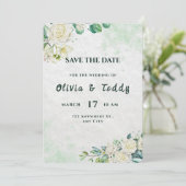 Elegant Organic Modern Wedding Save The Date (Stehend Vorderseite)