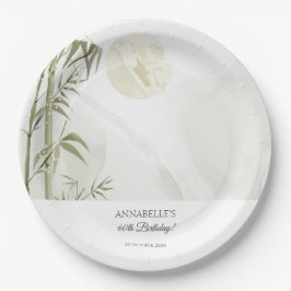 Elegant Oriental Bamboo Crane Geburtstagsparty Pappteller