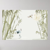 Elegant Oriental Bamboo Crane Poster (Vorne)