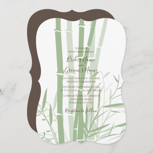 Elegant Oriental Bamboo Einladungen für Hochzeiten (Vorne/Hinten)