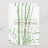 Elegant Oriental Bamboo Wedding Dankeschön Card Dankeskarte (Vorne/Hinten)