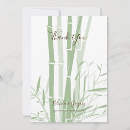 Elegant Oriental Bamboo Wedding Dankeschön Card Dankeskarte