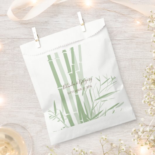 Elegant Oriental Bamboo Wedding Geschenktütchen (Ausgeschnitten)