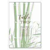 Elegant Oriental Bamboo Wedding Guest Names Tischnummer (Rückseite)