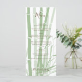 Elegant Oriental Bamboo Wedding Menükarte (Stehend Vorderseite)