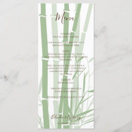 Elegant Oriental Bamboo Wedding Menükarte