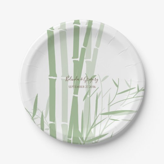 Elegant Oriental Bamboo Wedding Pappteller (Vorderseite)