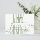 Elegant Oriental Bamboo Wedding RSVP Cards Karte (Stehend Vorderseite)