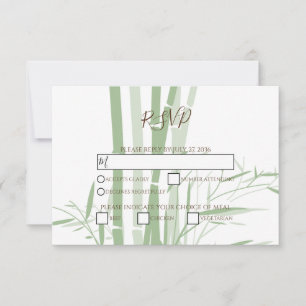 Elegant Oriental Bamboo Wedding RSVP Cards Karte
