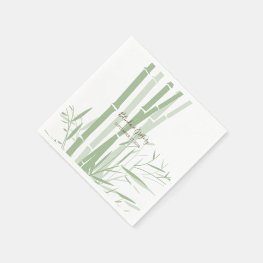 Elegant Oriental Bamboo Wedding Serviette (Ecke)