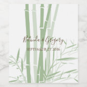 Elegant Oriental Bamboo Wedding Weinetikett (Einzelnes Label)