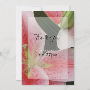 Elegant Oriental Lilies Wedding Danke-Card Dankeskarte
