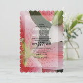 Elegant Oriental Lilies Wedding Einladungen (Stehend Vorderseite)