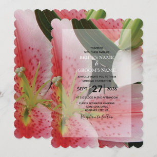 Elegant Oriental Lilies Wedding Einladungen