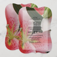Elegant Oriental Lilies Wedding Einladungen