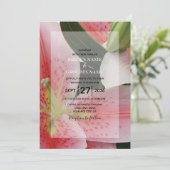 Elegant Oriental Lilies Wedding Einladungen (Stehend Vorderseite)