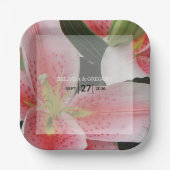 Elegant Oriental Lilies Wedding Pappteller (Vorderseite)