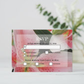 Elegant Oriental Lilies Wedding RSVP Cards Karte (Stehend Vorderseite)