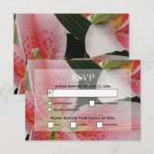 Elegant Oriental Lilies Wedding RSVP Cards Karte (Vorne/Hinten)