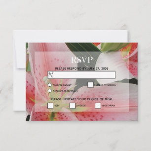 Elegant Oriental Lilies Wedding RSVP Cards Karte