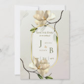 Elegant Oriental Magnolia Hochzeit speichern Sie d Ankündigung (Vorderseite)
