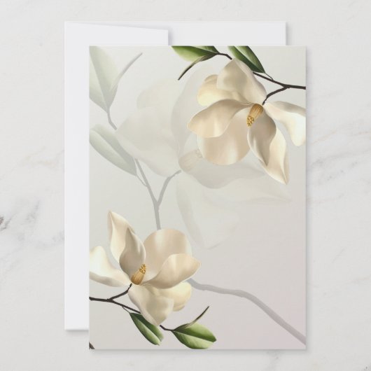 Elegant Oriental Magnolia Hochzeit speichern Sie d Ankündigung (Rückseite)