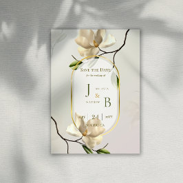 Elegant Oriental Magnolia Hochzeit speichern Sie d Ankündigung