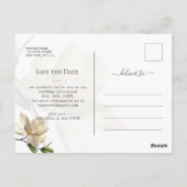 Elegant Oriental Magnolia Hochzeit speichern Sie d Postkarte (Rückseite)