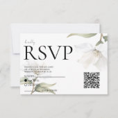 Elegant Oriental Magnolia Wedding RSVP Karte (Vorderseite)