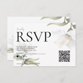 Elegant Oriental Magnolia Wedding  RSVP Karte