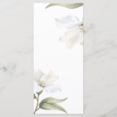 Elegant Oriental Magnolia White Flower Wedding Menükarte (Rückseite)