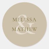 Elegant Oriental Minimalistisch Runder Aufkleber (Vorderseite)