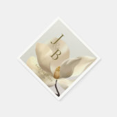 Elegant Oriental White Magnolia Save the Date Serviette (Ecke)