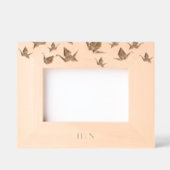 Elegant Origami Paper Crane Monogram Geätzte Rahmen (Vorderseite)
