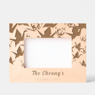 Elegant Origami Paper Crane Wedding Geätzte Rahmen