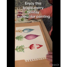 Elegant Original Wasserfarbe Rote Landschaft Weihn