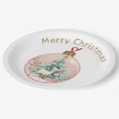 Elegant Ornament Design & Custom Name Paper Plates Pappteller (Schrägansicht)