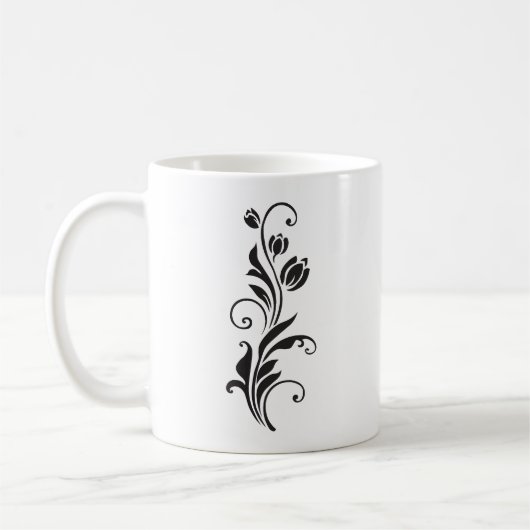 Elegant Ornamental Floral Flower Art Kaffeetasse (Links)