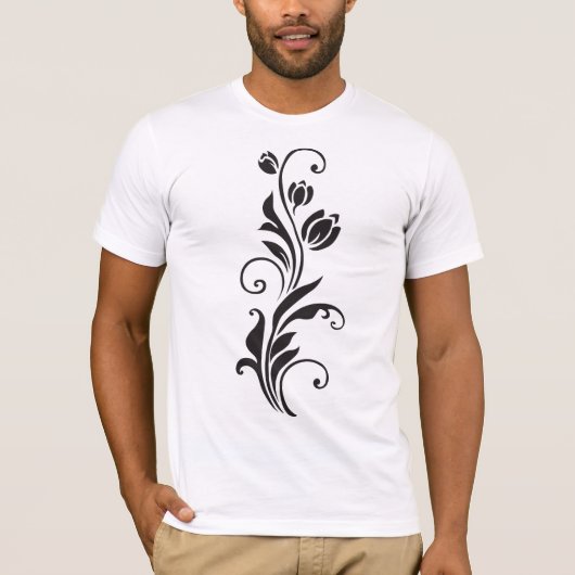 Elegant Ornamental Floral Flower Art T-Shirt (Vorderseite)